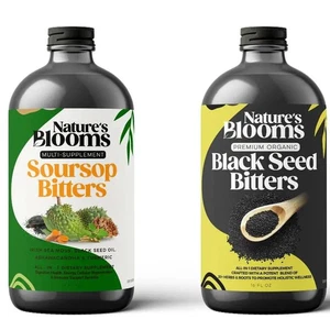 Nature'S Blooms Soursop & Black Seed Bitters Bundle, 16 Oz Each, 2 Bottles - Picture 1 of 13