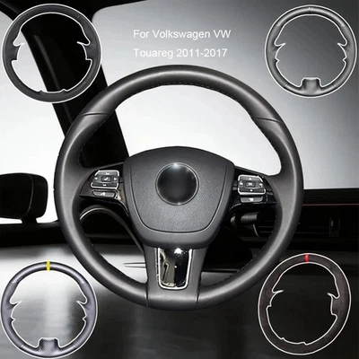 Cubierta personalizada del volante del coche de cuero de fibra de carbono para Volkswagen VW Touareg Foto 1 de 4