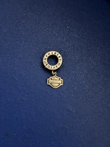 Harley-Davidson Charm Bead Sterling 925 Kristall Dangle Bar & Schild Schwarz - Bild 1 von 2