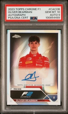 OLIVER BEARMAN SIGNED TOPPS F1 CHROME 2023 AUTOGRAPH CARD PSA AUTHENTIC - Image 1 of 2