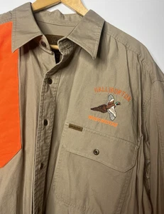 Winchester Halliburton Shooting Shirt Men's 2XL Khaki & Orange Button Down Duck - Picture 1 of 11