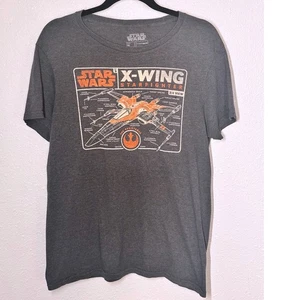 Star wars X-Wing Starfighter Grey T-Shirt Size M - Picture 1 of 4
