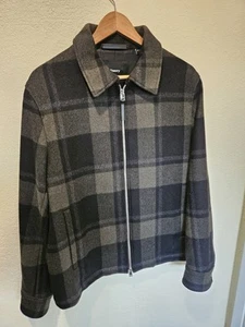 Theory Wyatt Men's Regular Fit Wool Blend Melange Green Zip Up Jacket Size M - Picture 1 of 12