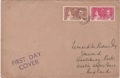 1937 Montserrat cover George VI Coronation - Image 1 of 2