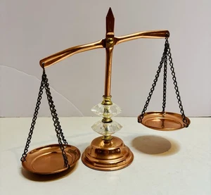 Vintage Copper & Brass Scale If Justice Balance Scale 9.5” - Picture 1 of 8