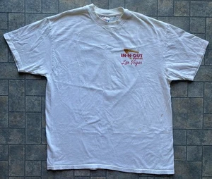 Hanes Beefy T-Shirt Herren XL weiß In N Out Las Vegas Kurzarm Auto Fast Food - Bild 1 von 18