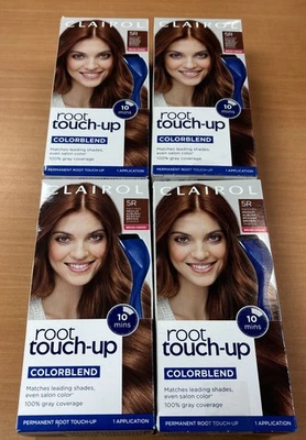 Paquete de 4 ~ Retoque de raíz Clairol color permanente #5R castaño rojizo medio/marrón rojizo Foto 1 de 4