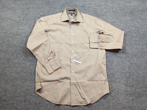 Paul Fredrick Shirt Mens 15.5-34 Gray Orange Imperial 100s Two Ply Cotton Dobby - Picture 1 of 7