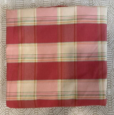 Розовая зеленая клетчатая муаровая тафта ткань для декоратора 8 ярдов новая ширина 56 дюймов - Изображение 1 из 4