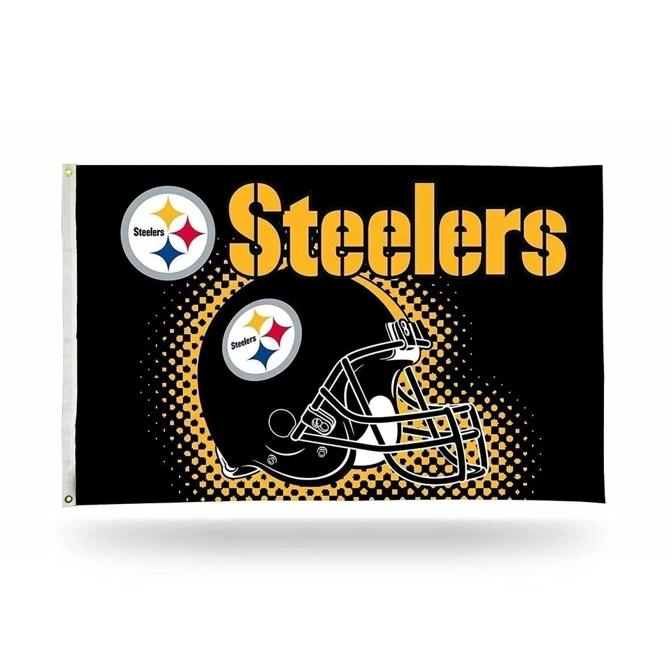 Pittsburgh Steelers Premium 3x5 Feet Flag Banner, Helmet Design, Metal... - Image 1 of 1