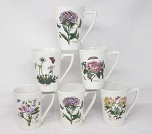 Portmeirion Botanic Garden Mandarin Mugs Coffee Tea 4-5/8" Set of 6 - EXC - Picture 1 of 3