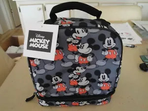 Disney Mickey Mouse All Over Print Drop Bottom Lunch Bag Gray #E32 - Picture 1 of 1