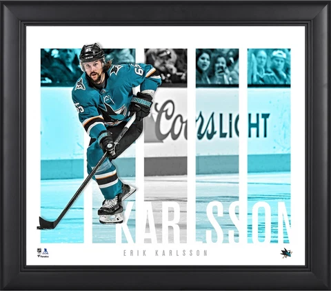 Erik Karlsson San Jose Sharks Framed 15x17 Player Panel Collage Cover