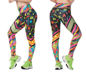 Zumba Printed High Waisted Ankle Leggings - Multi ~ XS  S  M  L  XL  XXL ~ New!