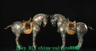 16 "antique dynastie en cuivre pur décor émail Feng Shui cheval animal paire