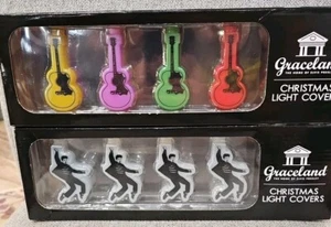 NEW 2 Sets Elvis Presley And Guitars Christmas Light Covers Graceland Attachment - Picture 1 of 8