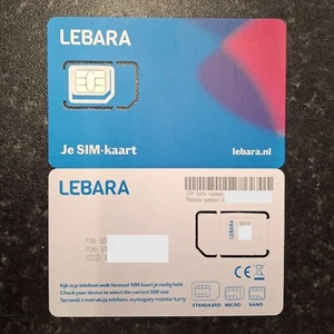 Netherlands Sim Card European Lebara Prepaid NL EU, 4G SIM Karte Dutch Kaart - Picture 1 of 1