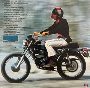 1974 Harley-Davidson AMF TX-125 Motorcycle Vintage ad ready to frame and display - Picture 1 of 2