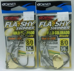 Owner Flashy Swimmer 8/0 TwistLock Weighted Gold Colorado Blade 2 packs - Picture 1 of 2