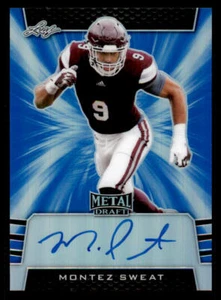 2019 Leaf Metal Draft Prismatic Blue #BAMS1 Montez Sweat EXCH /35 - Picture 1 of 2