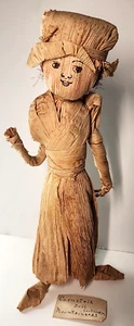 Early 11" Vintage Corn Husk Cornstalk Doll Southern Mountaineers Folk Art Shuck - Picture 1 of 12