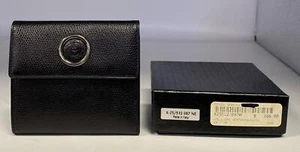 Vintage Gianni Versace Black Leather Bifold with Coin Pocket Wallet new - Picture 1 of 8