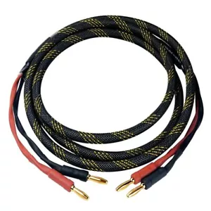 1Pair 4N Oxygen Free Copper with Banana / Spade Plug HiFi Audio Speaker Cable - Picture 1 of 15