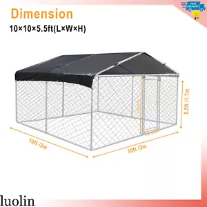 Metall Outdoor Haustier Hund Auslauf Haus Zwinger Schatten Käfig Gehege mit Abdeckung Laufstall - Bild 1 von 20