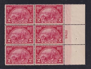 1924 Huguenot Walloon 2c carmine Sc 615 MNH VF original gum plate block of 6 (G9 - Picture 1 of 2