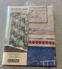 Bacova Live Love Lake Duck Dogs Fishing Shower Curtain Cabin New In Package
