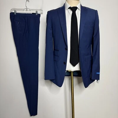 Traje de dos piezas Vince Camuto 36R azul lana 29W pantalones lisos ajustados nuevo con etiquetas Foto 1 de 4