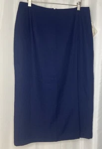 Hastings & Smith Rock Größe 18 marineblau unterhalb des Knies wadenlang Faux Wickeloptik bescheiden - Bild 1 von 5