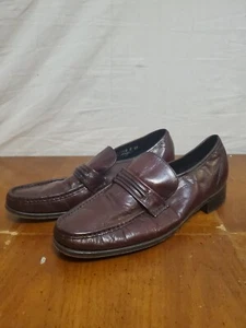 Florsheim Como Leather Penny Loafer Mens Burgundy Casual Shoe 33455 Sz: 7 D - Picture 1 of 7