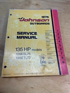 Johnson 1975 fuerabordas manual de servicio 135 hp modelos 135esl75 135etl75 - Imagen 1 de 2