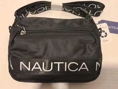 Nautica через плечо / талии Bean сумка 2 нейлона логотип сумка черный/белый маленький - новый - Изображение 1 из 4