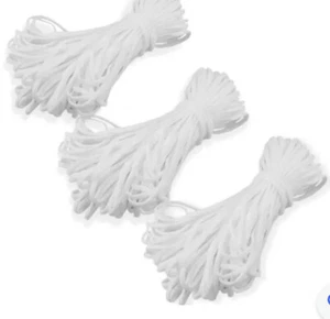 Cordón elástico SUAVE Banda Plana Blanca 3 mm 50 yardas Hágalo usted mismo Máscara Artesanal de Costura Paquete de 3 - Imagen 1 de 3