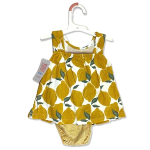Abito slip-on taglia unica bambino slip-on casual stampa limone 100% cotone nuovo con etichette - Foto 1 di 3