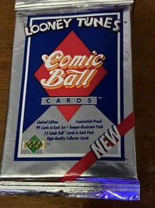 Vintage 1990 Upper Deck Looney Tunes Comic Balls Cards Pack-Factory Sealed - Picture 1 of 2