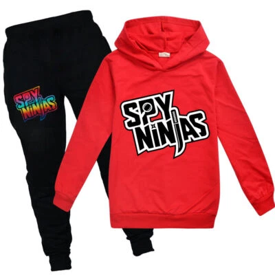 SPY NINJA CWC Inspired Casual Hoodie Tracksuit Sets Kids Jumper+Pants Outfit UK