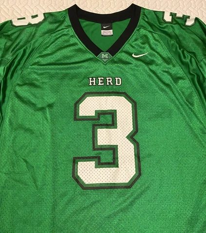 Marshall Thundering Herd Men's XXL Nike Football 2XL Green #3 Jersey Mesh Shirt Cover