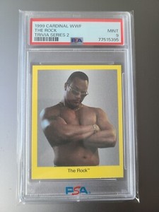 1999 CARDINAL WWF Series 2 TRIVIA GAME CARDS THE ROCK PSA 9 WWE