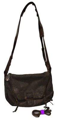 Cartera Bandolera Kooba Marrón/Verde con Ajustable Correa forro ciruela 14" ancho x 11" alto Foto 1 de 4