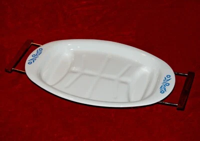 ВИНТАЖНОЕ синее сервировочное блюдо из василька CORNINGWARE сделано в США 1960-е - Изображение 1 из 4