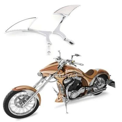 Chrome Motorcycle Blade Mirrors Custom 8mm 10mm For VS 1400, Suzuki Intruder - Image 1 of 4