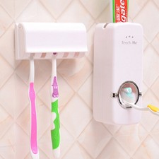  New Automatic Toothpaste Dispenser Toothbrush Holder Bathroom Wall Mounted