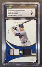 2019 Panini Immaculate Collection Dual Relics Aaron Judge 19/49 CSG 9 Mint