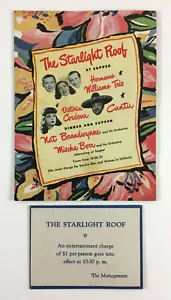 Portacarte pubblicitarie The Starlight Roof Waldorf Astoria New York anni 40 - Foto 1 di 8