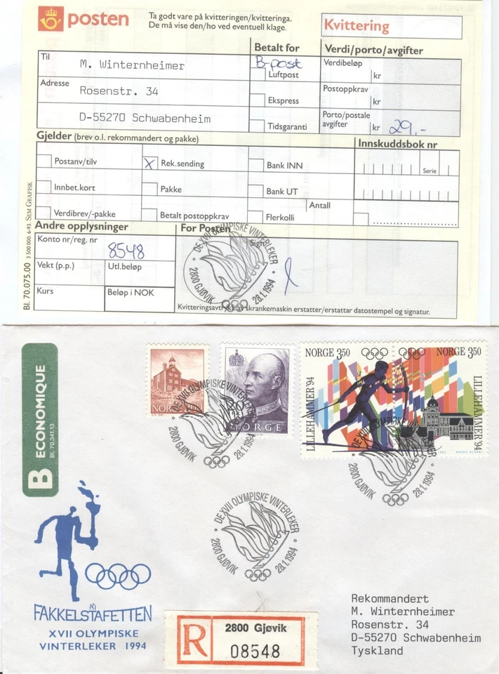 Norway Olympic Games Lillehammer 1994 Torchrelay Gjovik 28.1.1994 - Image 1 of 1