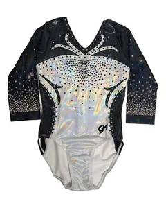 GK Gymnastik Custom Wettkampf Trikot Kind Medium schwarz, Splitter, Kristalle - Bild 1 von 11