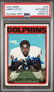 1972 Topps #240 Larry Little Signed Rookie Card Autograph RC PSA 10 Auto Dolphin - Picture 1 of 2